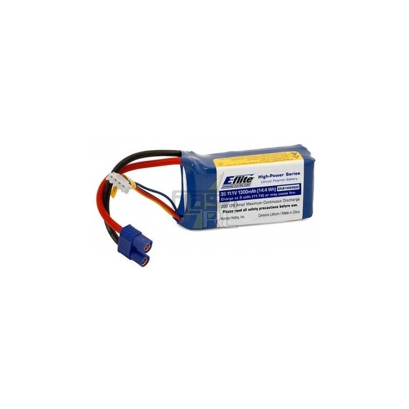 Akku E-flite lipo 3S 11,1V 1300mAh 20C Steckdose EC3