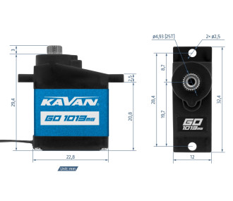 Servo Kavan GO-1013MG (0.13s/60°, 3.8kg.cm)