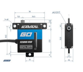 Servo Kavan GO-1026MG (0.11s/60°, 11kg.cm)