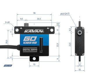 Servo Kavan GO-1023MG (0.09s/60°, 7.0kg.cm)