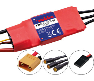 Regolatore brushless Robbe RO-Control6 6-80 V2 3-6S-80 (100A) 5V/ 7A Interruttore regolatore BEC