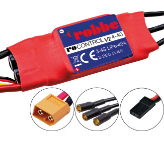 Regolatore brushless Robbe RO-Control6 4-40 V2 3-4S-40 (60A) 5V/ 3A B Regolatore SWITCH BEC