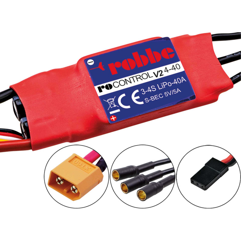 Robbe RO-Control6 4-40 V2 3-4S-40 (60A) 5V/ 3A B Regulateur SWITCH BEC Brushless Controller