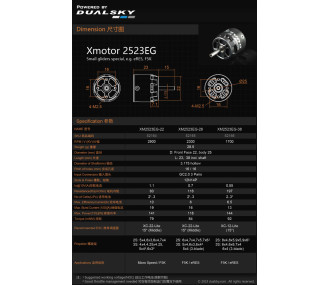 Moteur Dualsky XM2523EG-28 (28,5g, 2300KV)