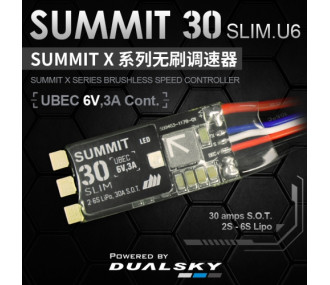 Controlador Brushless Summit 30 slim 2-6S Ubec 6V - Dualsky