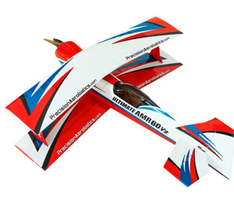 Aeromodello di precisione acrobatico Ultimate AMR 60 rosso bianco e blu ARF circa 1,3m