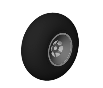 Multiplex - Rueda de goma Ø 45mm, buje 3,1mm