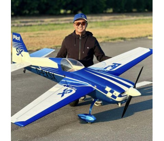 Kunstflugzeug - Extra 330 SX - RC-Pilot - (Spannweite 2,29m) Blau, Weiß, Schwarz
