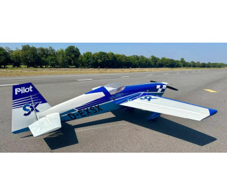 Acrobático - Extra 330 SX - Piloto RC - (envergadura 2,29m) Azul, Blanco, Negro