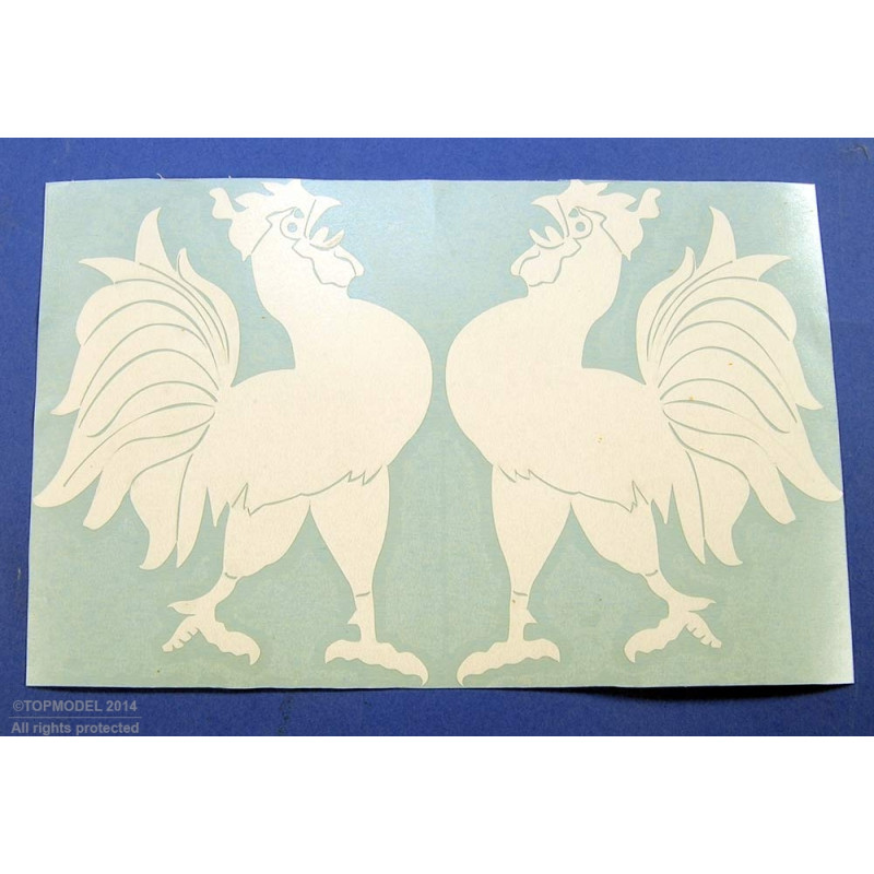 JEU INSIGNE ESCADRILLE "COQ CHANTANT" BLANC