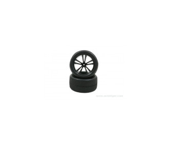 ROUE NOIRE CHROMEE COMPLETE S2