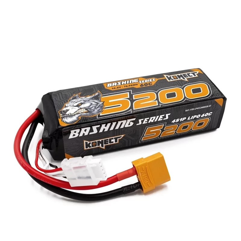 Konect Lipo 5200mah 14.8V 60C 4S1P 76.96Wh bash (XT90)