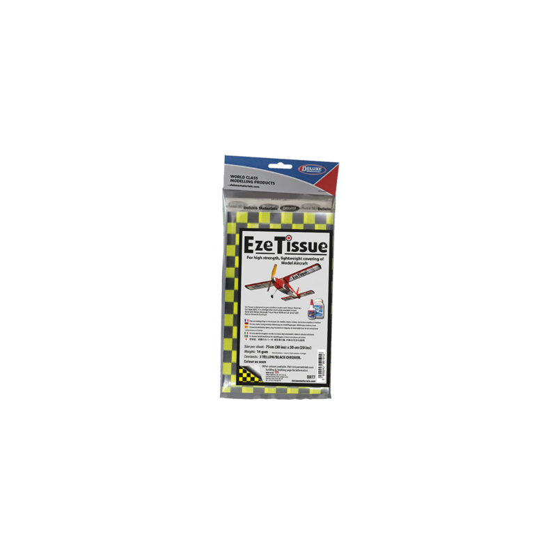 Deluxe Materials Eze Tissue Finishing Paper - Yellow and Black Checkerboard Pattern