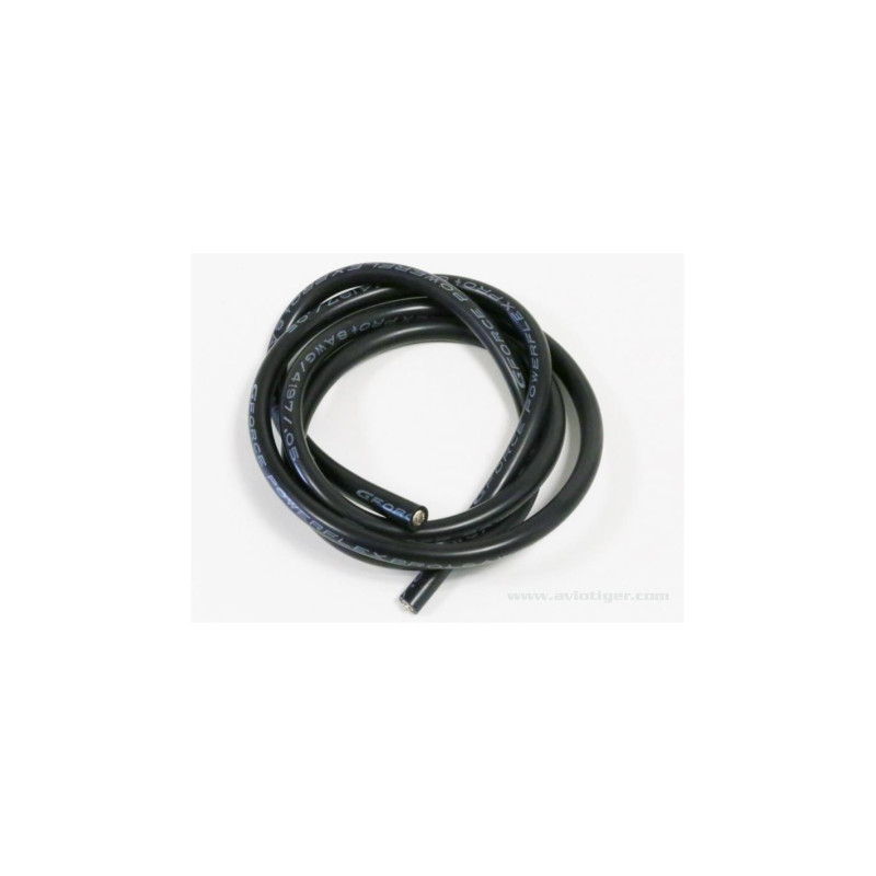 SILIKONKABEL 8AWG SCHWARZ 1M