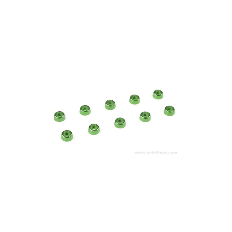 RONDELLA IN ALLUMINIO VERDE M2 PER VITE CONICA