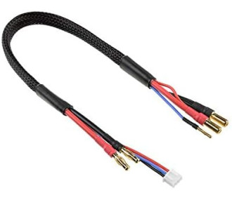 Câble de charge  4 mm Fiche Bullit 2S Chargeur 2S XH Fiche Bullit 2 mm 14 AWG Câble en silicone 30 cm 1 pièce