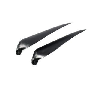 Pair of folding blades 11×8' 8mm foot/ 3mm shaft (white plastic)