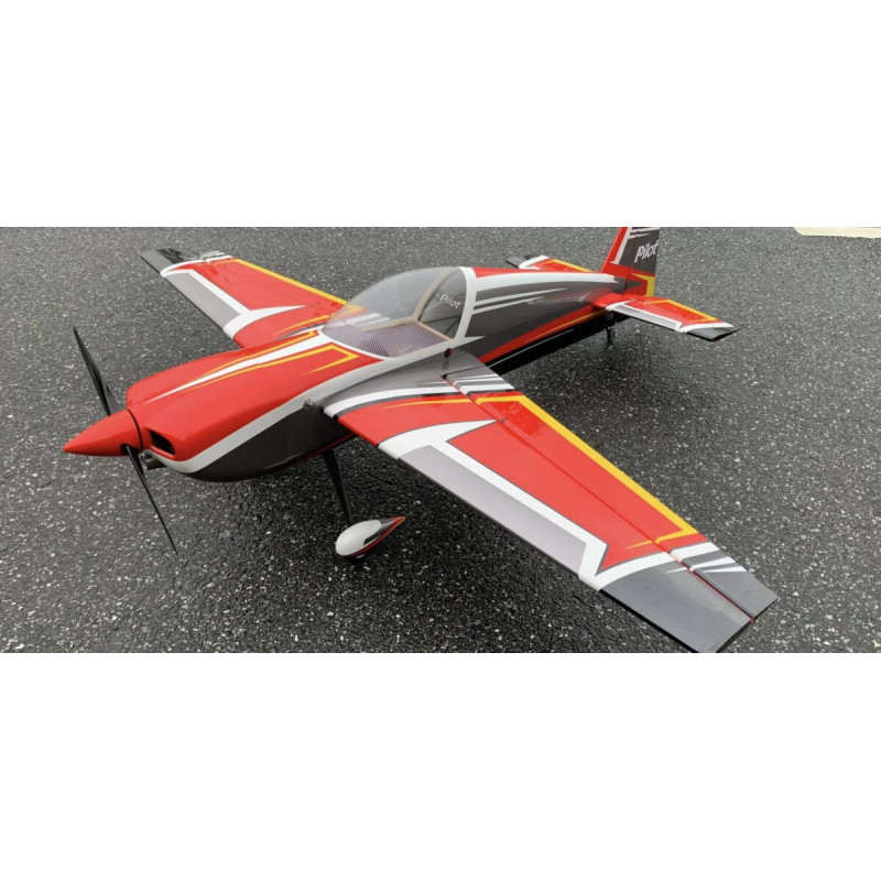 Kunstflugzeuge - Pilot RC - Slick 74 - (ca. 1.88m) - Rot, Grau, Weiß