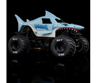 1/18 Mini LMT Megalodon 2S 4X4 RTR Brushed Monster Truck (Batería y cargador incluidos), Azul