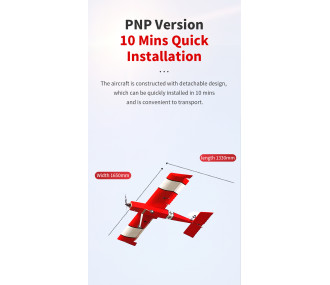 OMPHOBBY Fun Stick Balsa avión rojo 1,65m ARF