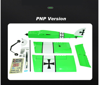 OMPHOBBY Fun Stick Balsa verde aereo 1,65m PNP