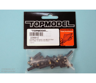 CHAPE A ROTULE, Ø4,8, M2,5/2,5 6pcs+6pcs