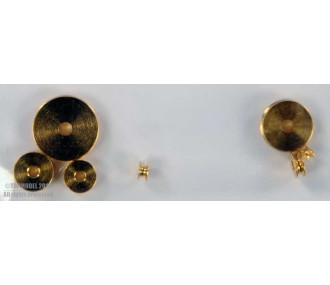 POLEA DE LATÓN Ø2.5, agujero Ø1mm 2pcs