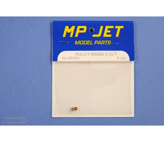 POLEA DE LATÓN Ø2.5, agujero Ø1mm 2pcs