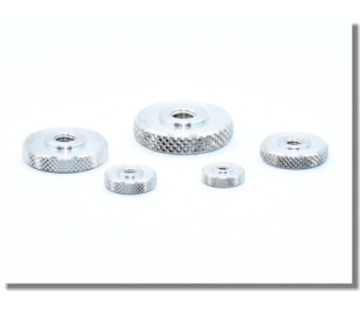Flache Aluminium-Rändelmutter M2,5