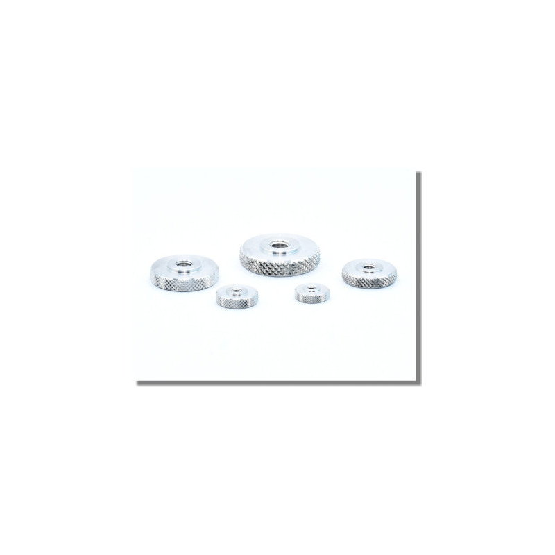 Écrou moleté plat en aluminium M2,5