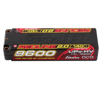 Akku Gens Ace RedLine 2.0, Lipo Hv 2S 9600mAh 140C Steckdose 5mm