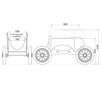 Chariot de décollage planeur (largeur fuselage maxi 418mm) - Dolly III