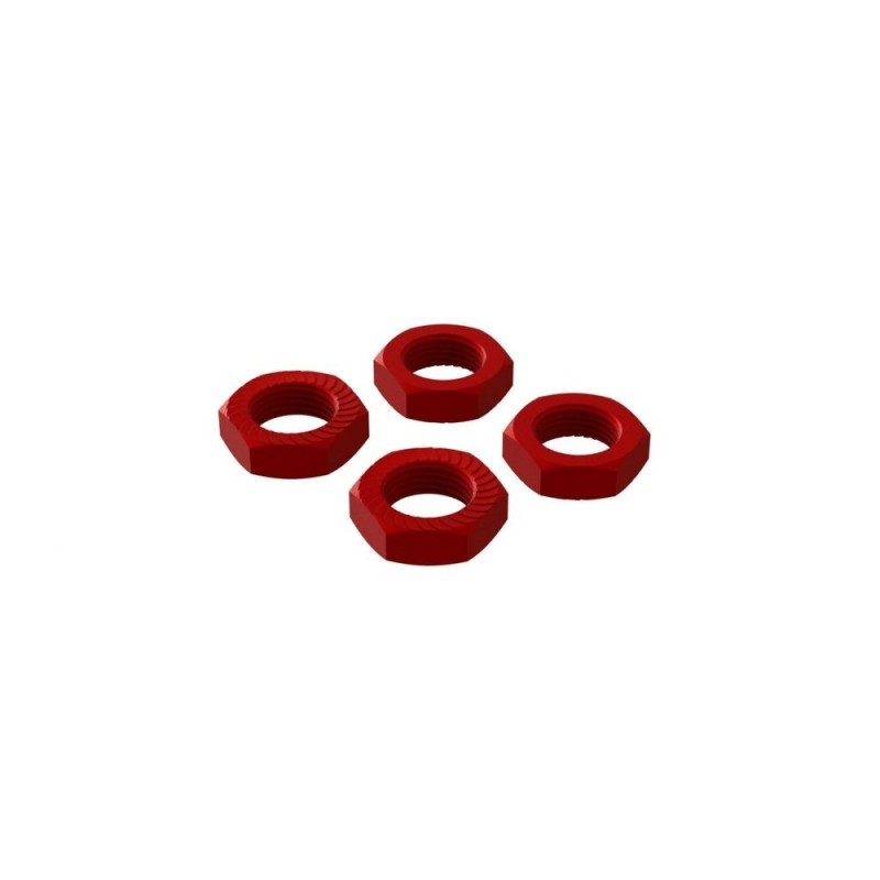 ARRMA Tuerca de Aluminio 17mm Rojo (4) - ARA310906