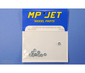 ECROU HEXAGONAL M2 10pcs