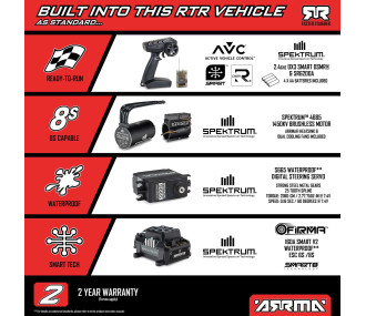 1/7 LIMITLESS 8S AVC 4X4 RTR Brushless Street Speed, Rouge/Noir - ARRMA