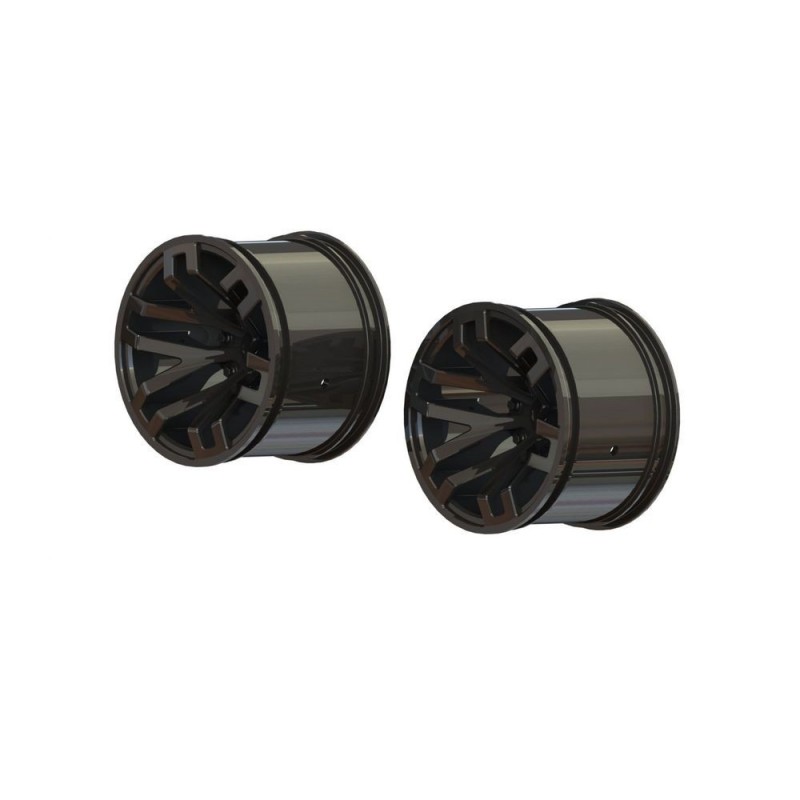 ARRMA MT 2.8' Rueda 14mm Hex Negro Cromo (2) - ARA510099