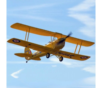 Avion Dynam Tiger Moth V2 Jaune Biplan PNP 1300mm
