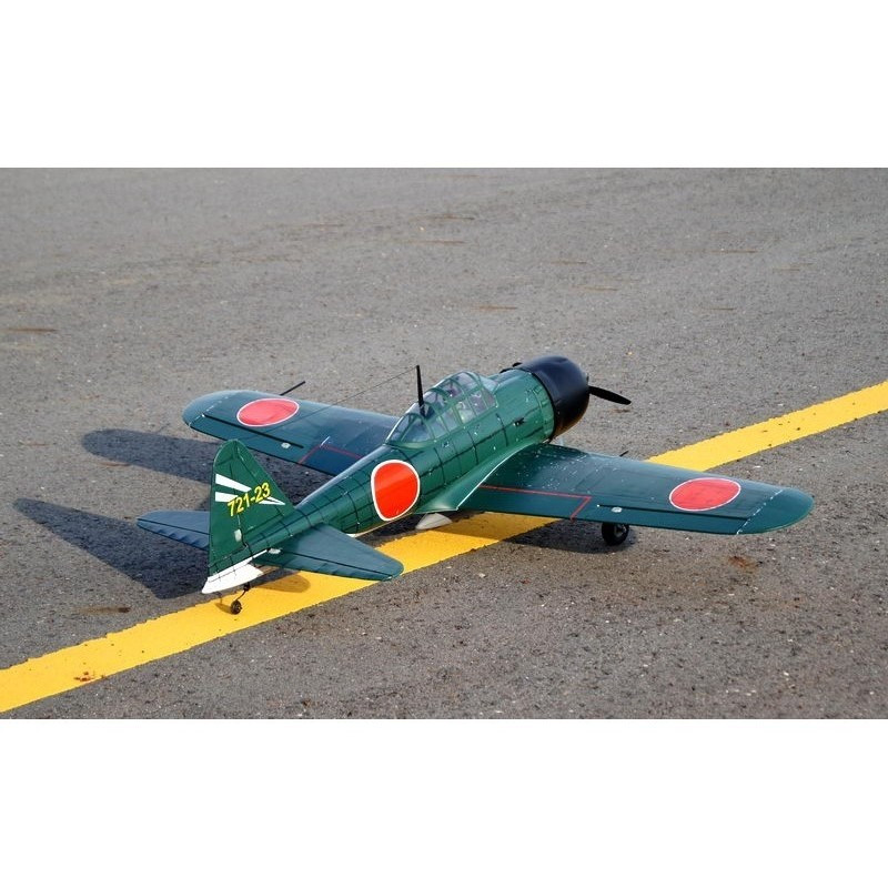 Avion VQ Model A6M5 Zero 1.58m version verte avec train rentrant electrique