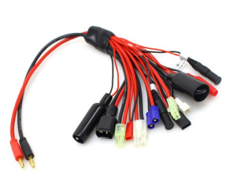 Cordon de charge multifonction 10-en-1 - Fiches 4mm & XT60 vers multi-connecteurs