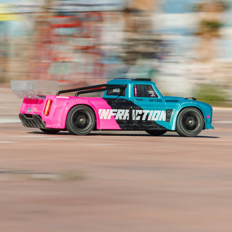 1/8 INFRACTION 223S DSC 4X4 RTR Brushless All-Road Street Bash Truck, Teal/Pink

In Italian:
1/8 INFRACTION 223S DSC 4X4 RTR Brushless All-Road Street Bash Truck, Turchese/Rosa