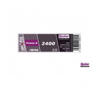 Batterie Lipo Hacker TopFuel Power-X MTAG 3S 11.1V 2400mAh 35C Prise XT60