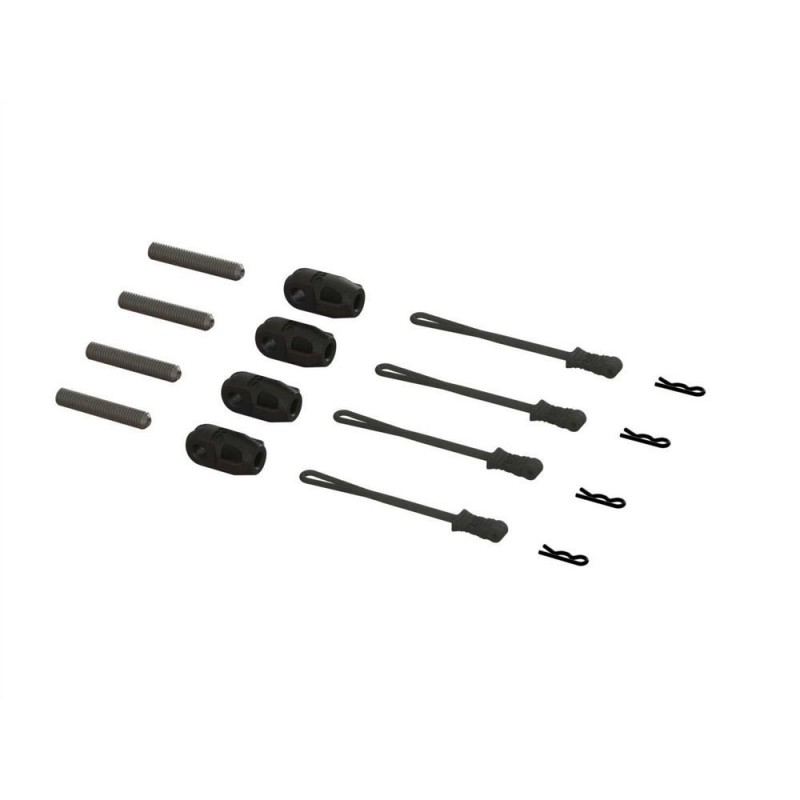 ARRMA Brace Rod Ends With Pins And Retainers (4)
