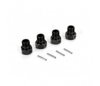 LOSI - Rueda hexagonal negra y pasador (4): MTXL