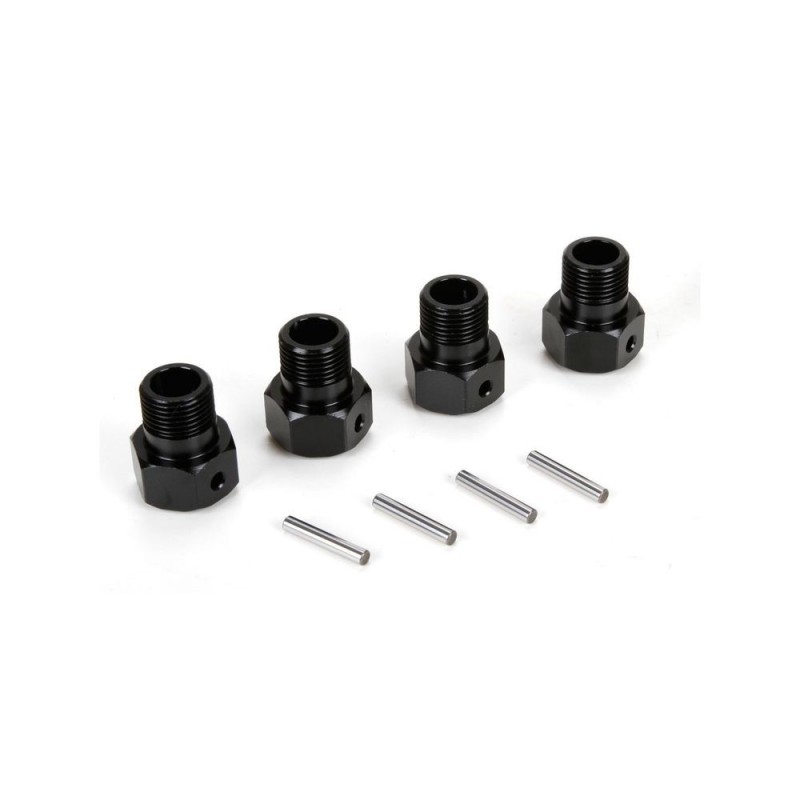 LOSI - Rueda hexagonal negra y pasador (4): MTXL