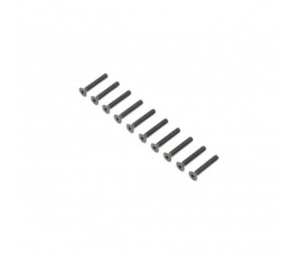 LOSI - Flat Head Screws, Steel, Black Oxide, M4 x 25mm (10)