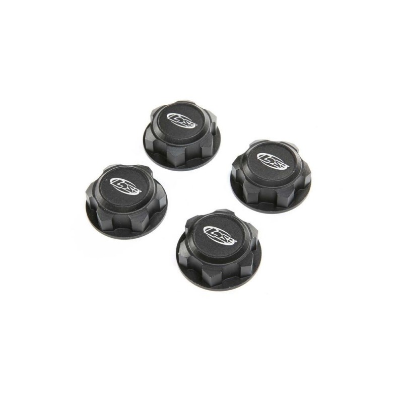 LOSI - Captured Wheel Nut, Black (4): DBXL-E 2.0