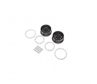 LOSI - DBXL-E - Jantes noires, Beadlock argentés (2)