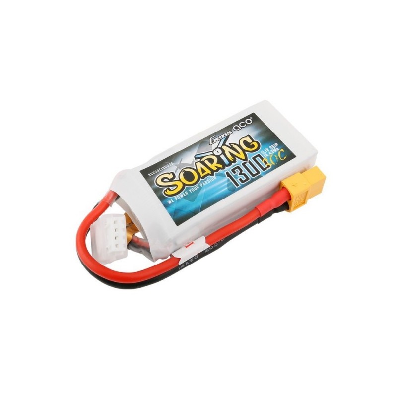 Batterie Gens Ace Soaring lipo 3S 11.1V 1300mAh 30C prise XT60