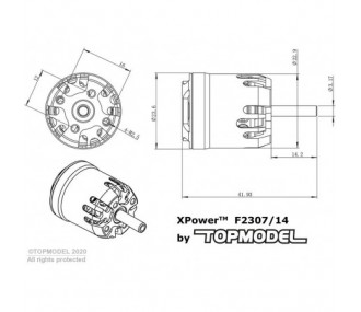 Motor sin escobillas XPower F2307/14 F5K - 27g