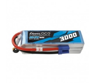 Batterie Gens Ace lipo 6S 22.2V 3000mAh 60C prise EC5